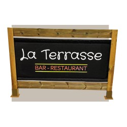 Séparation de terrasse bois et tissus